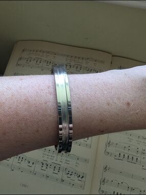 Slim Double-Band Silver Bracelet